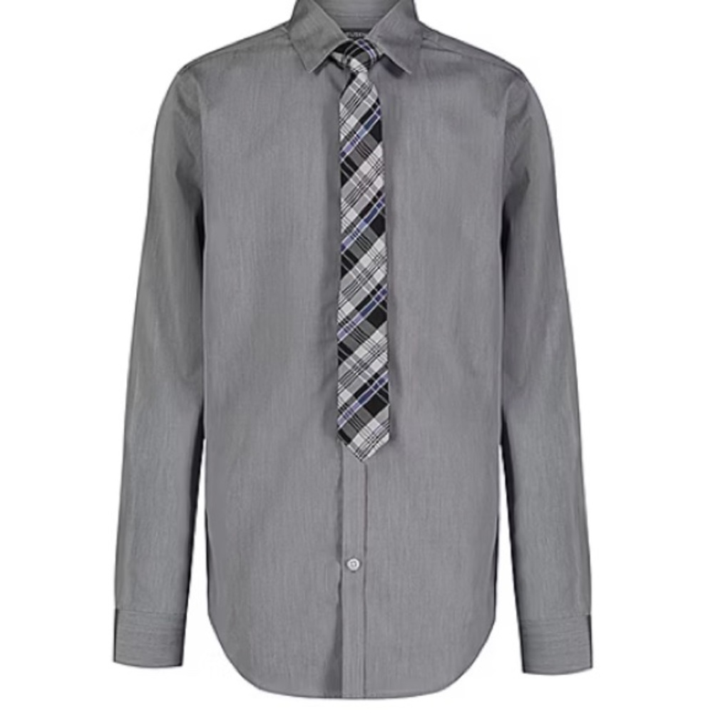 XL VAN HEUSEN BOYS POINT COLLAR LONG SLEEVE SHIRT WITHOUT TIE